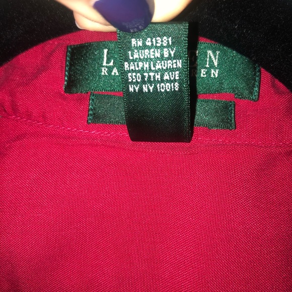 Red Silk Button-Up - Picture 6 of 10